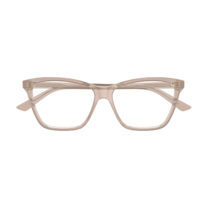 Bottega Veneta BV1421O Cat Eye Eyeglasses in Clear Lenses With Brown Frame, side view