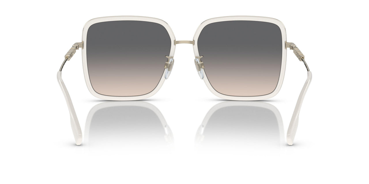 Burberry BE3145/S Square Sunglasses in Light Brown Gradient Grey Lenses With Ivory Frame, angle view
