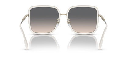 Burberry BE3145/S Square Sunglasses in Light Brown Gradient Grey Lenses With Ivory Frame, angle view