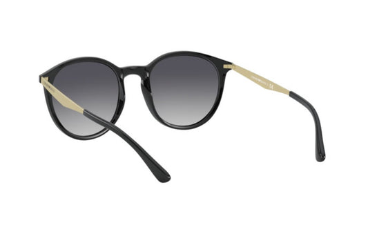 Emporio Armani EA4148/S Round Sunglasses in Grey Black, angle view