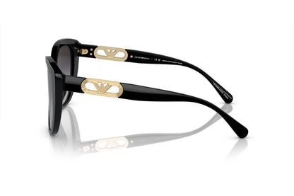 Emporio Armani EA4214U/S Cat Eye Sunglasses in Gradient Grey / Glossy Black, side view