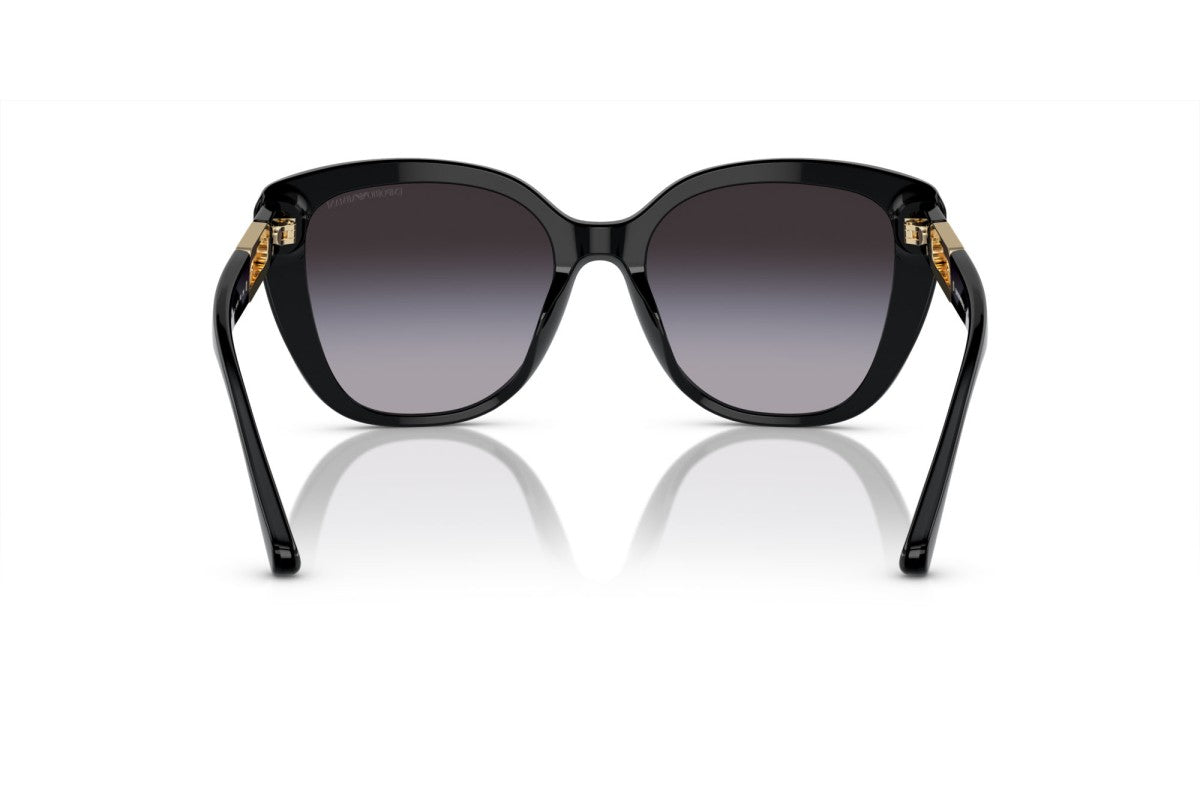 Emporio Armani EA4214U/S Cat Eye Sunglasses in Gradient Grey / Glossy Black, angle view