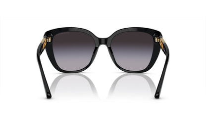 Emporio Armani EA4214U/S Cat Eye Sunglasses in Gradient Grey / Glossy Black, angle view