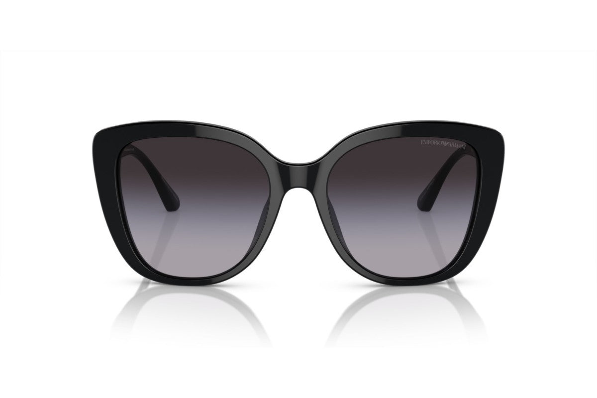 Emporio Armani EA4214U/S Cat Eye Sunglasses in Gradient Grey / Glossy Black, back view