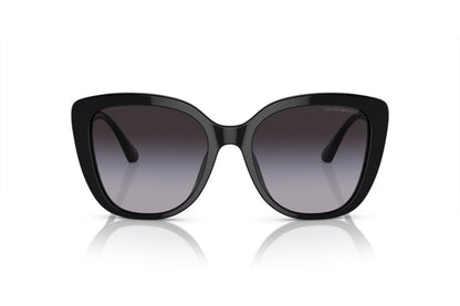 Emporio Armani EA4214U/S Cat Eye Sunglasses in Gradient Grey / Glossy Black, back view