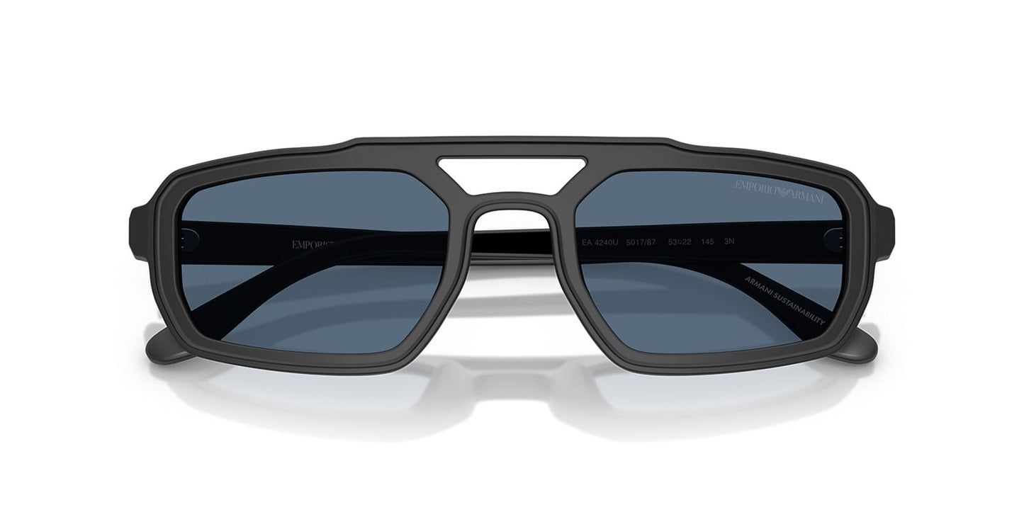 Emporio Armani EA4240/S Pilot Sunglasses in Blue Black, back view