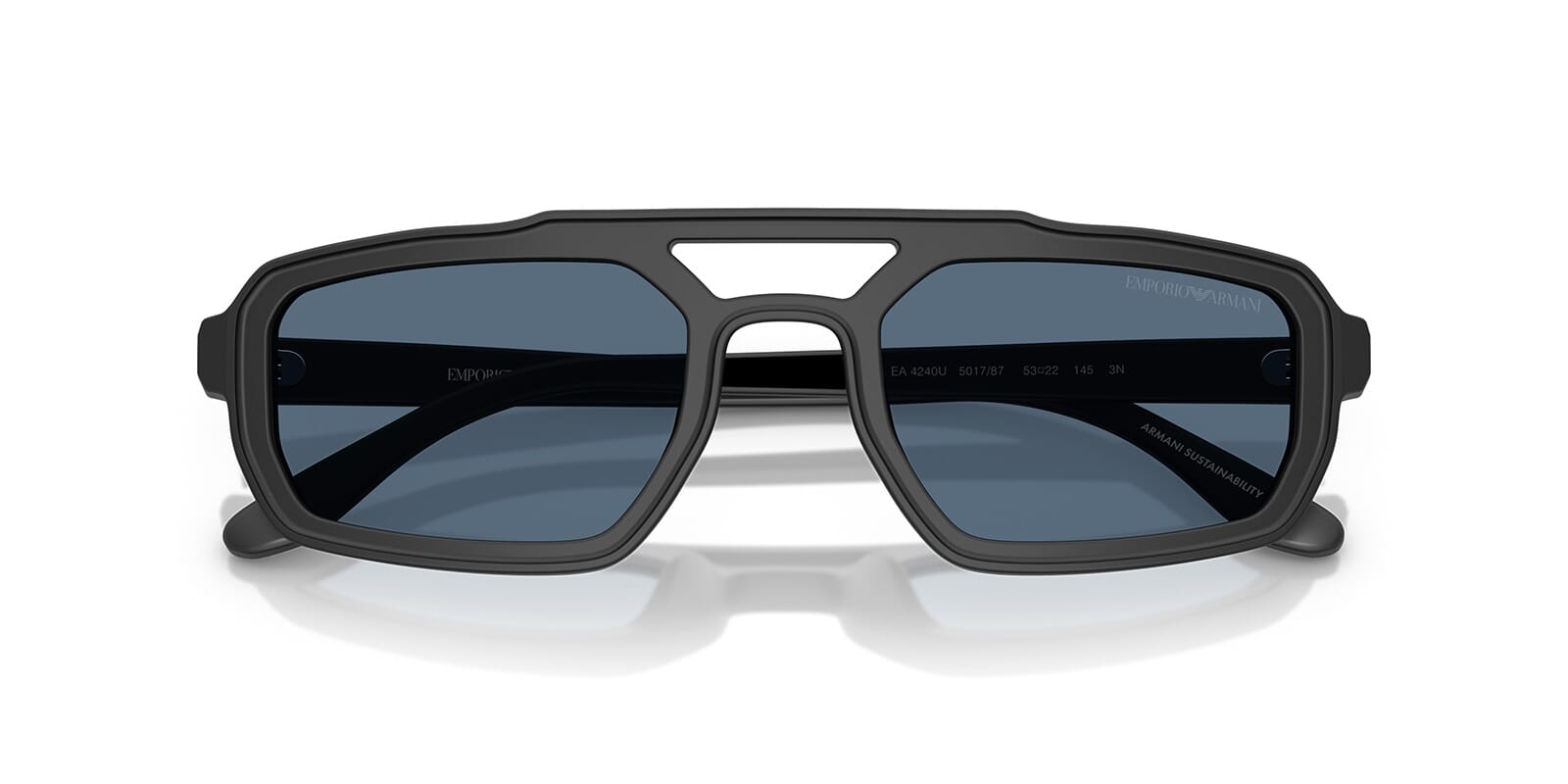 Emporio Armani EA4240/S Pilot Sunglasses in Blue Black, back view