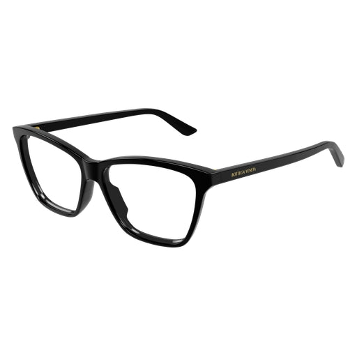 Bottega Veneta BV1421O Cat Eye Eyeglasses in Clear Lenses With Black Frame, front view