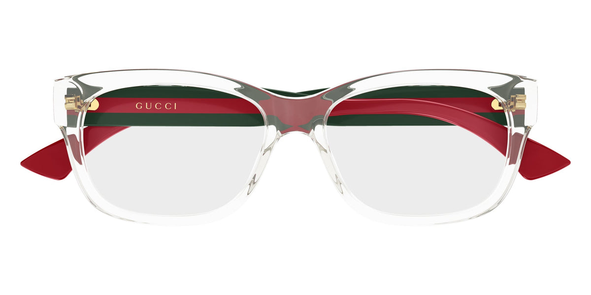 Gucci GG0278ON Square Eyeglasses in Green/Crystal, front view