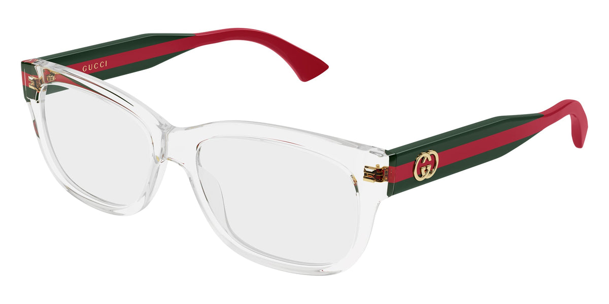 Gucci GG0278ON Square Eyeglasses in Green/Crystal, side view
