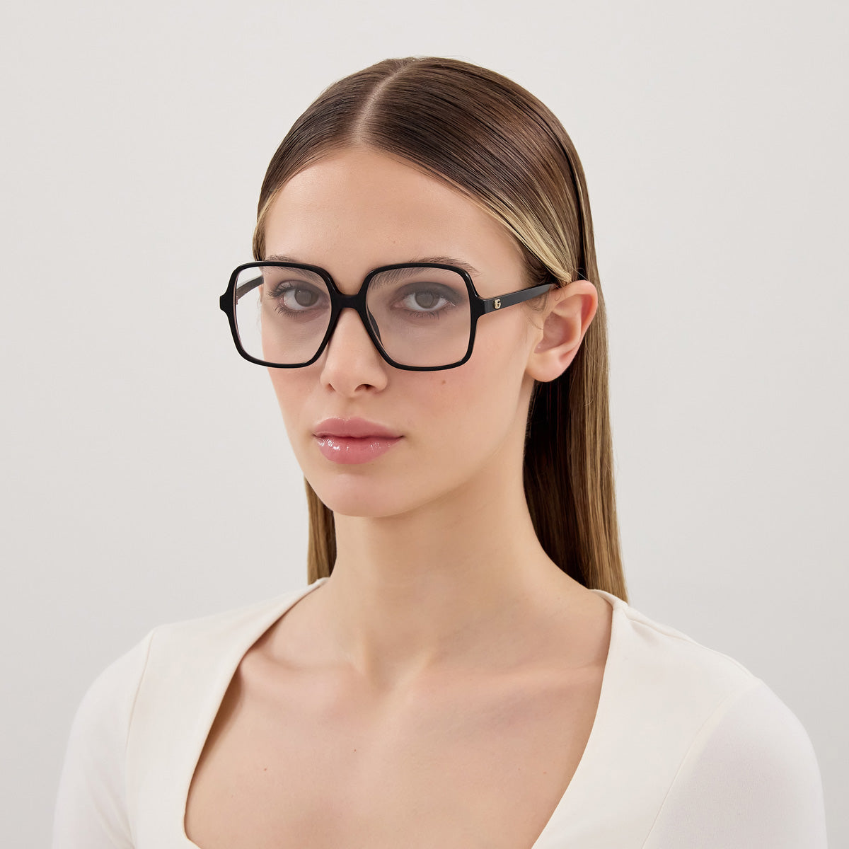 Gucci GG1994O Square Eyeglasses in Black, detail view