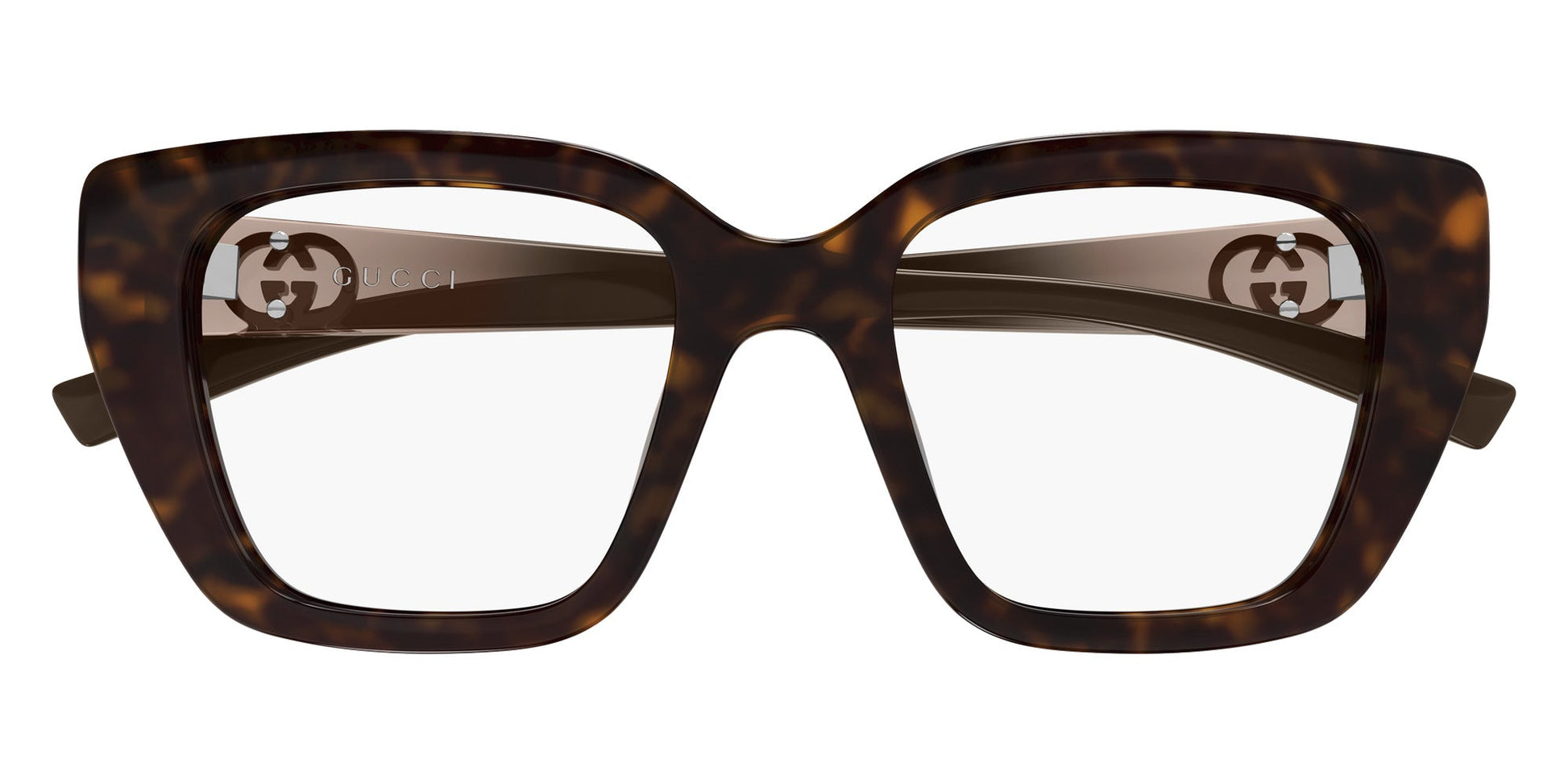 Gucci GG2028O Cat Eye Eyeglasses in Havana/Brown, front view