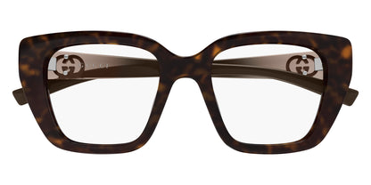 Gucci GG2028O Cat Eye Eyeglasses in Havana/Brown, front view