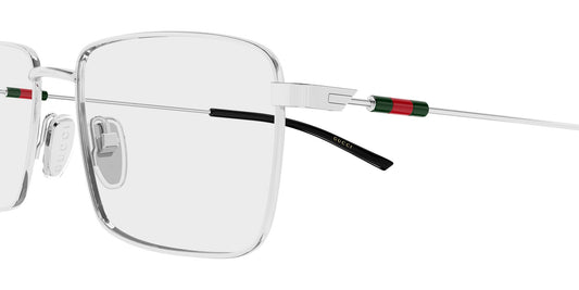 Gucci GG2098O Rectangle Eyeglasses in Silver, angle view