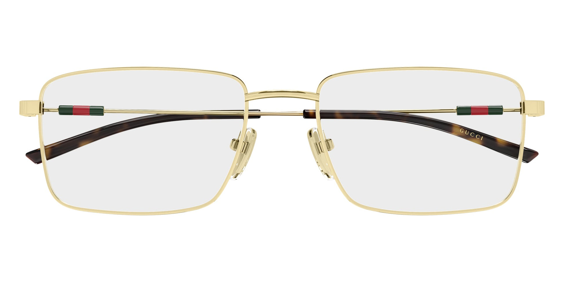 Gucci GG2098O Rectangle Eyeglasses in Gold, front view