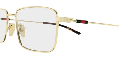 Gucci GG2098O Rectangle Eyeglasses in Gold, angle view
