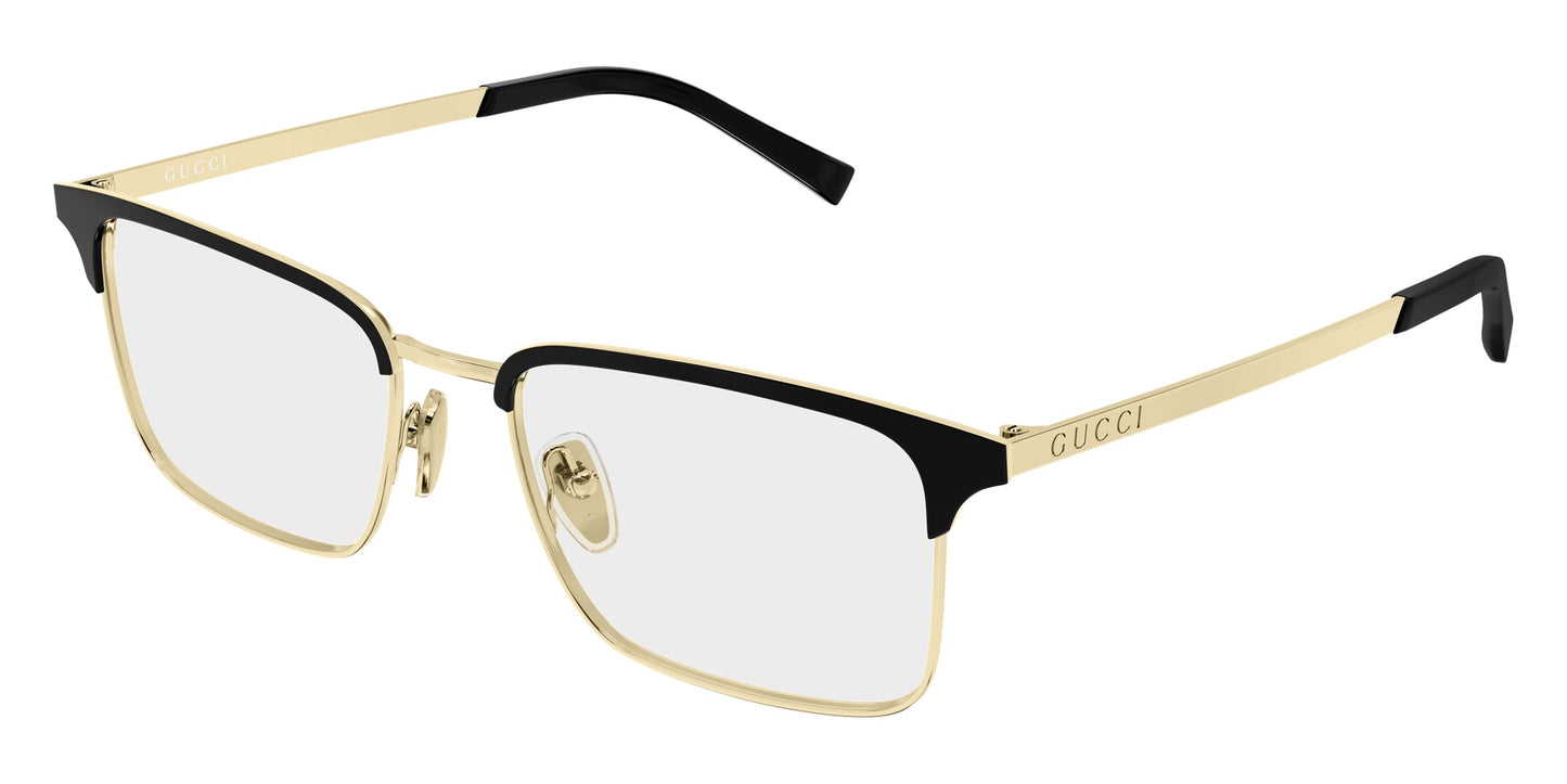 Gucci GG2136O Rectangle Eyeglasses in Gold, side view