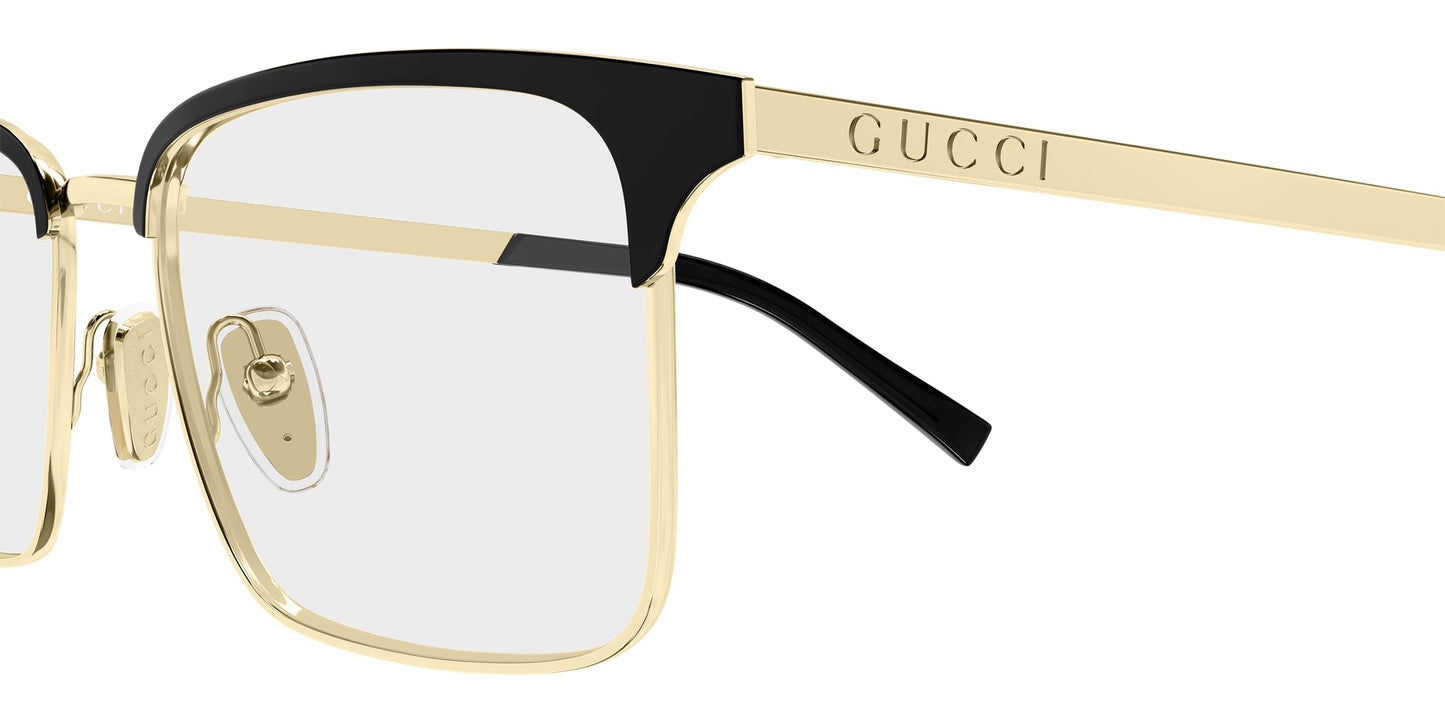 Gucci GG2136O Rectangle Eyeglasses in Gold, angle view