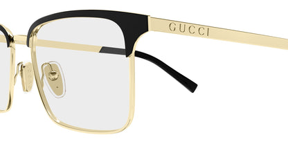 Gucci GG2136O Rectangle Eyeglasses in Gold, angle view
