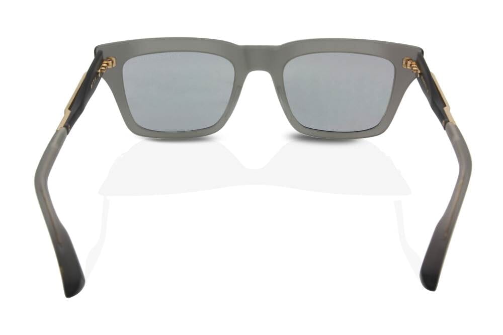 DITA WASSERMAN Rectangle Sunglasses in Grey Satin Crystal Grey White Gold, detail view