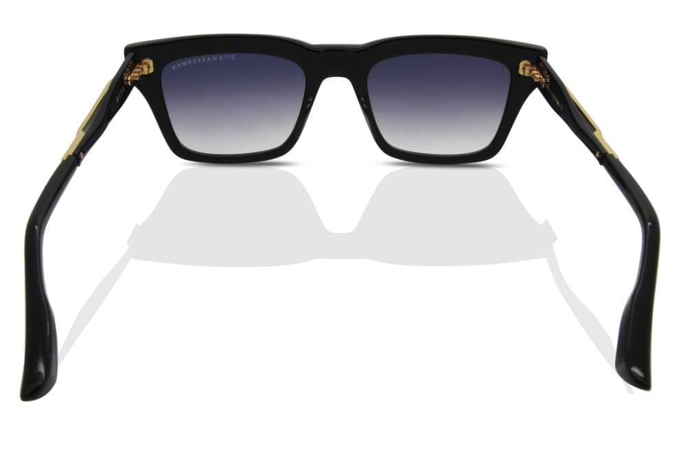 DITA WASSERMAN Rectangle Sunglasses in Grey Gradient Shiny Black Yellow Gold, detail view