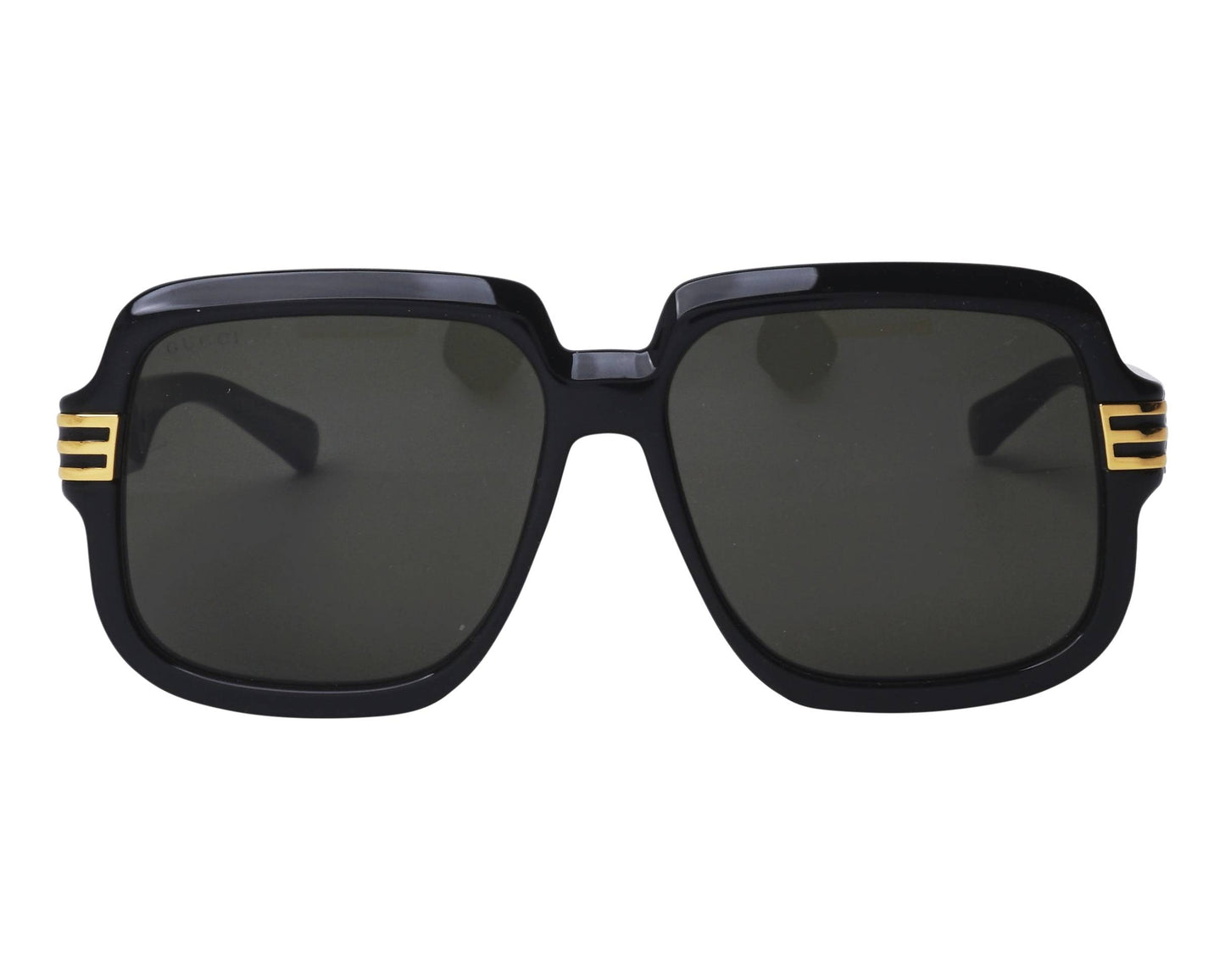 Gucci GG0979S Square Sunglasses in Solid Grey Lenses With Black Frame, front view