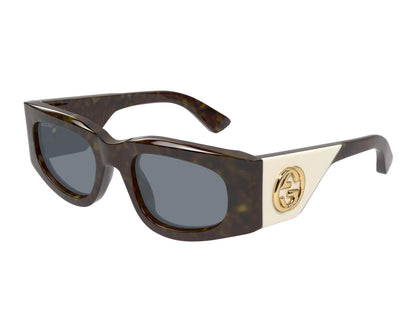 Gucci GG1664S Cat Eye Sunglasses in Grey/Havana, side view