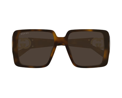 Gucci GG1692S Square Sunglasses in Brown / Tortoise, angle view