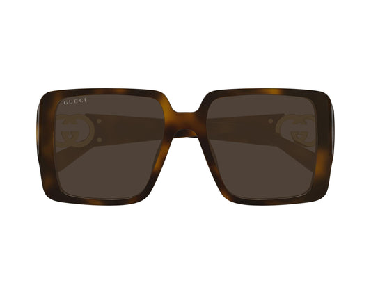 Gucci GG1692S Square Sunglasses in Brown / Tortoise, angle view