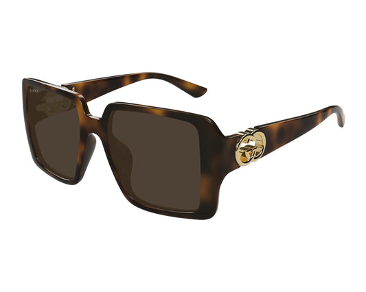 Gucci GG1692S Square Sunglasses in Brown / Tortoise, side view