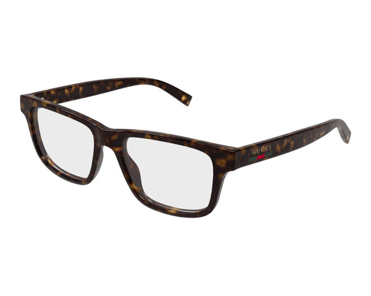 Gucci GG1987O Rectangle Eyeglasses in Transparent / Havana, front view