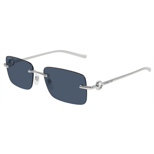 Gucci GG1703S Rectangle Sunglasses in Blue/Silver, front view