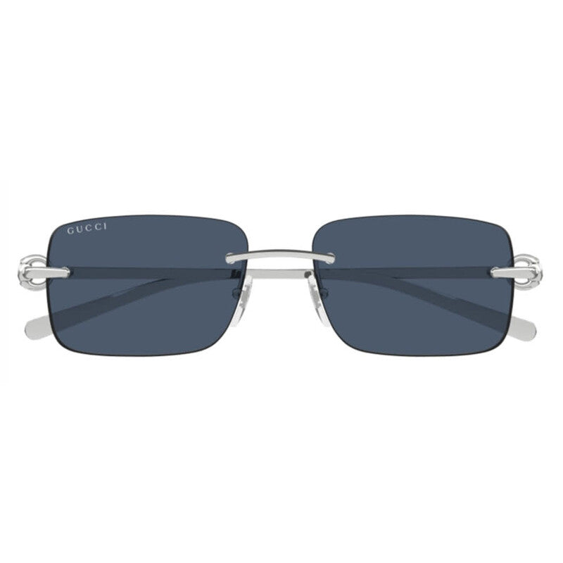 Gucci GG1703S Rectangle Sunglasses in Blue/Silver, angle view