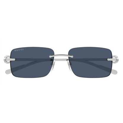 Gucci GG1703S Rectangle Sunglasses in Blue/Silver, angle view