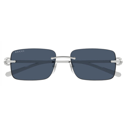 Gucci GG1703S Rectangle Sunglasses in Blue/Silver, angle view