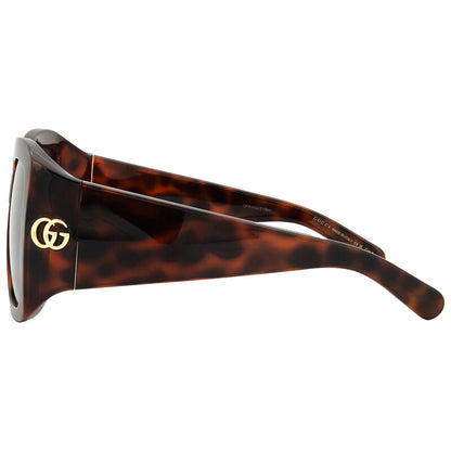 Gucci GG1402S Square Sunglasses in Brown / Havana, detail view