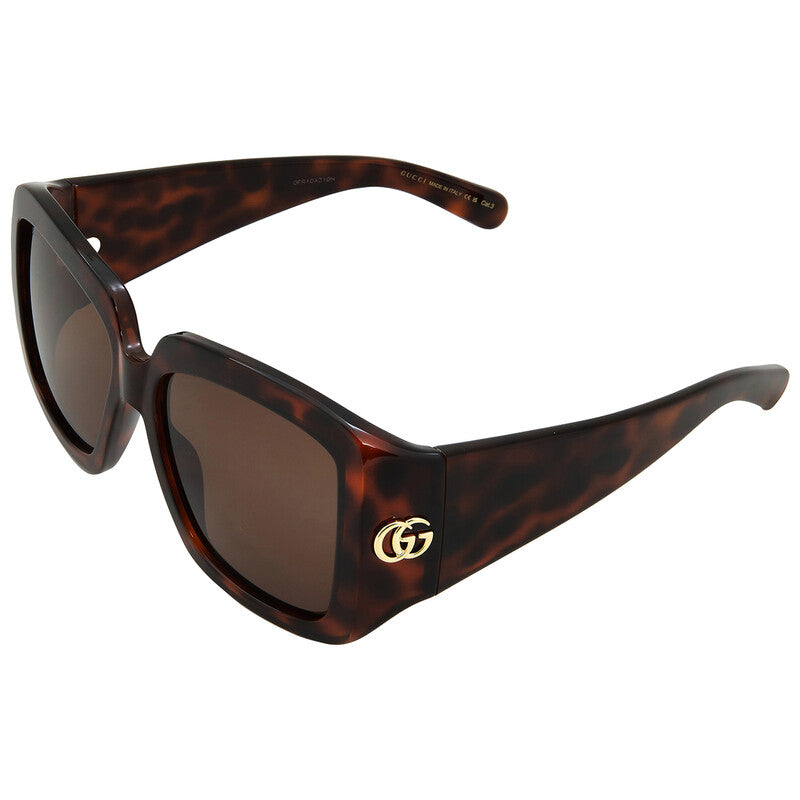 Gucci GG1402S Square Sunglasses in Brown / Havana, back view