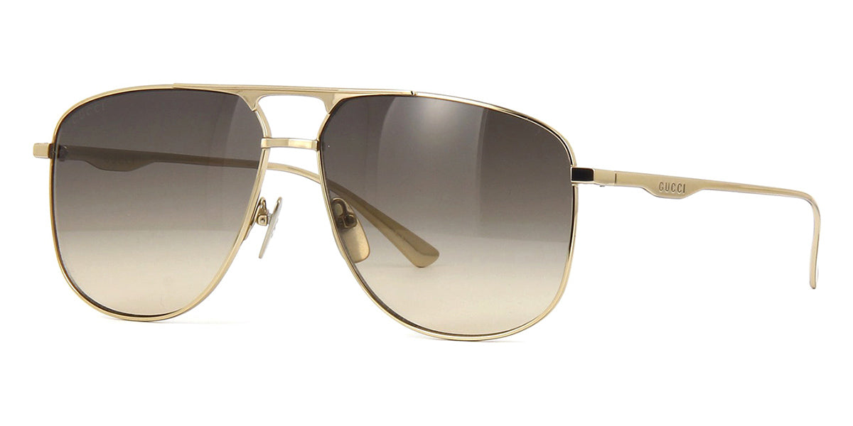 Gucci GG0336S Pilot Sunglasses in Brown Gold, front view