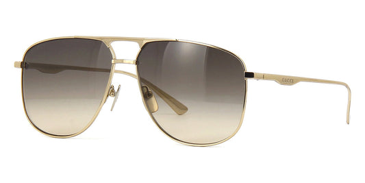 Gucci GG0336S Pilot Sunglasses in Brown Gold, front view