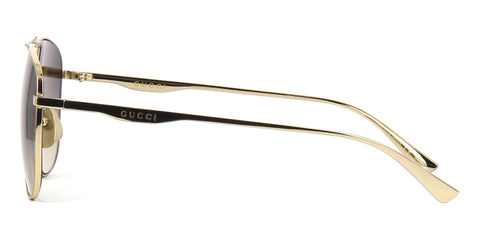 Gucci GG0336S Pilot Sunglasses in Brown Gold, angle view