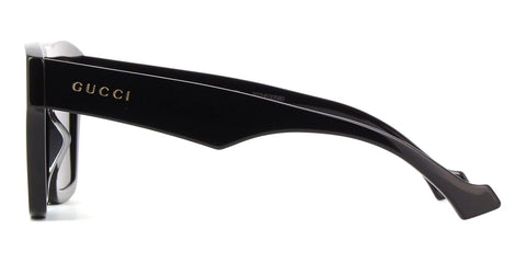 Gucci GG0962S Square Sunglasses in Grey/Shiny Black, angle view