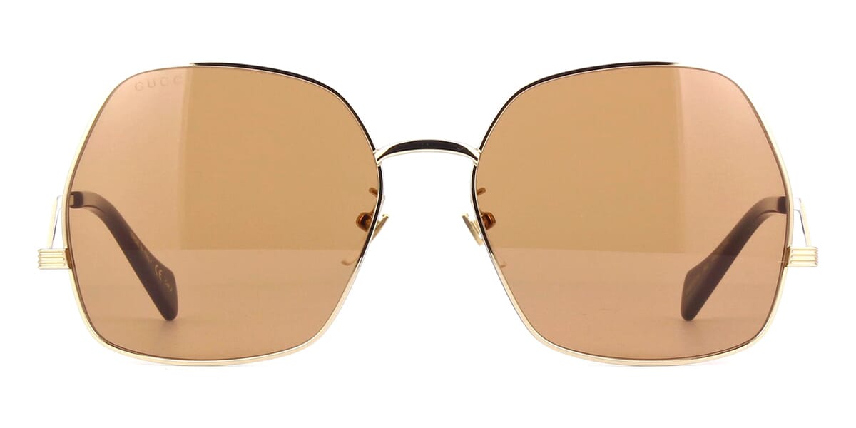 Gucci GG0972S Square Sunglasses in Brown Gold, side view