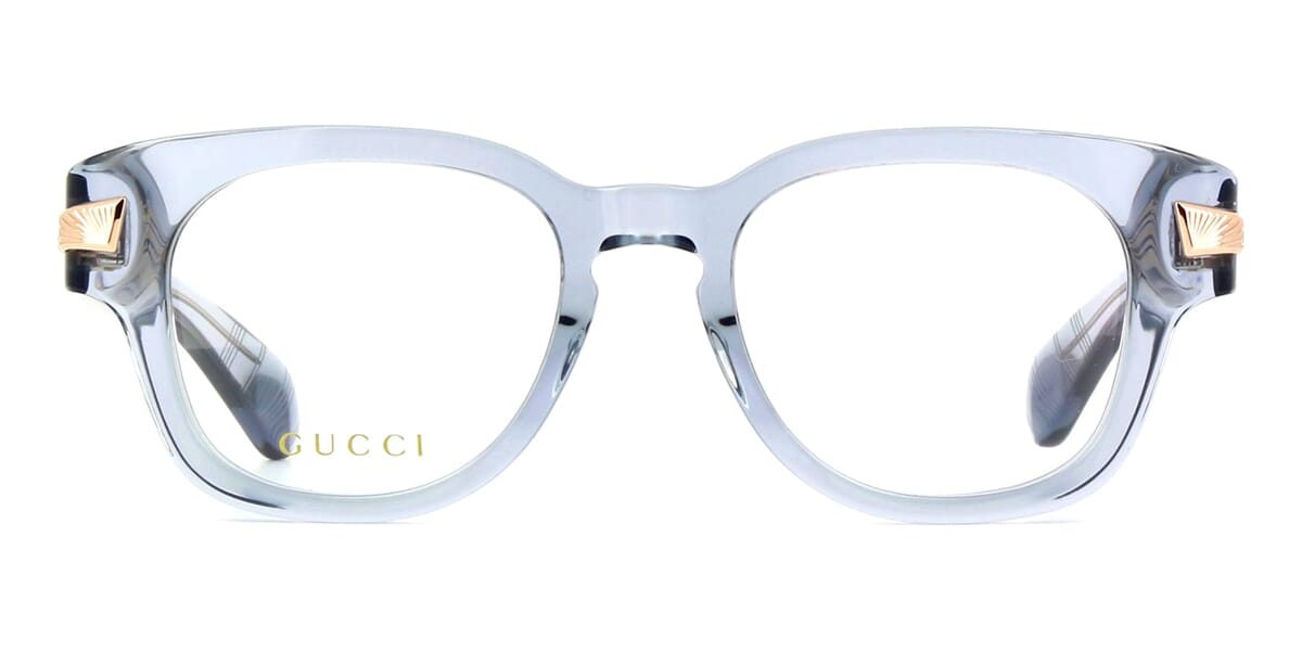 Gucci GG15180 Square Eyeglasses in Clear Grey, side view
