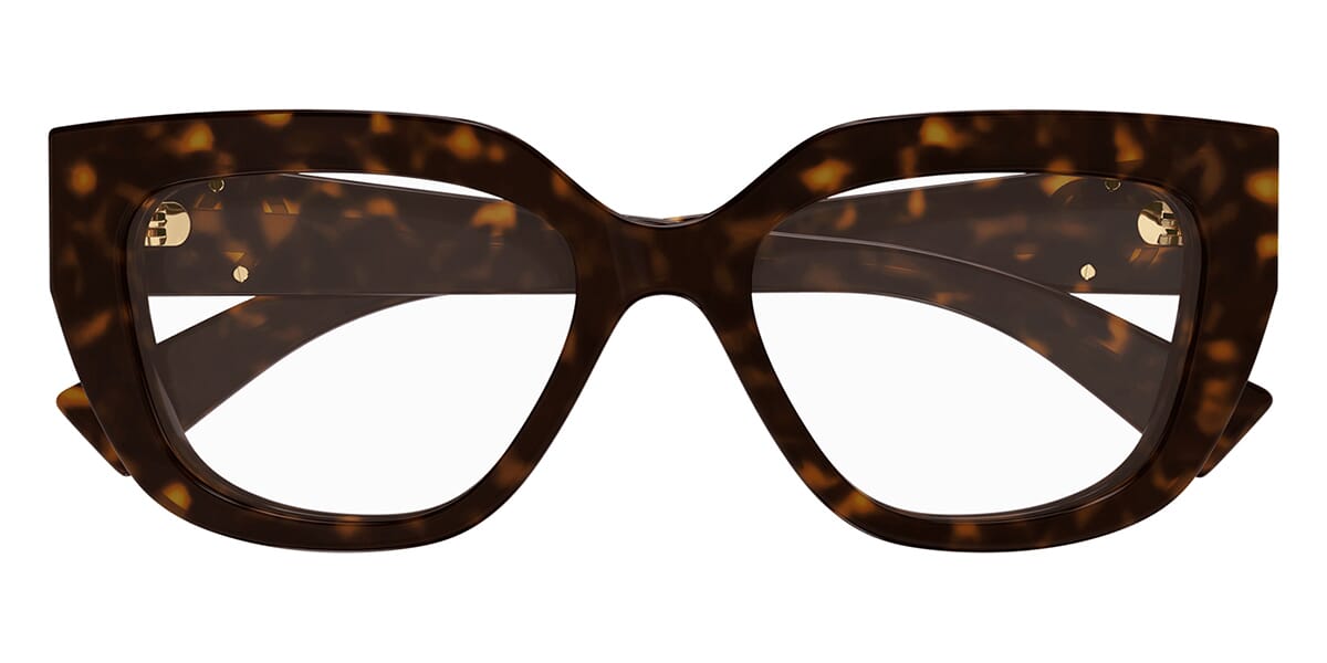 Gucci GG1847O Cat Eye Eyeglasses in Clear/Havana Gold, side view