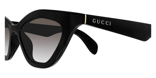 Gucci GG1931S Cat Eye Sunglasses in Grey Gradient / Black, side view