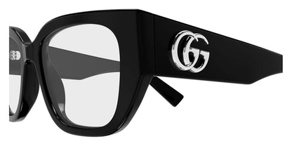 Gucci GG1952O Square Eyeglasses in Clear/Black, angle view