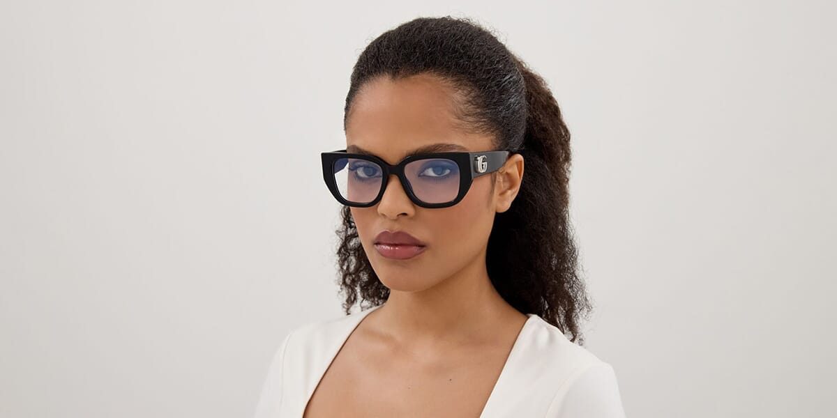 Gucci GG1952O Square Eyeglasses in Clear/Black, detail view