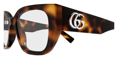 Gucci GG1952O Square Eyeglasses in Clear/Tortoise, detail view