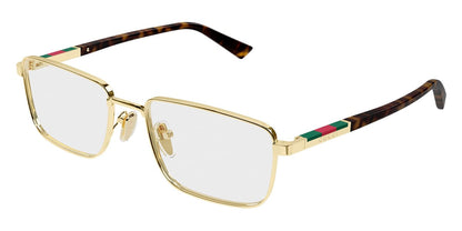 Gucci GG1964O Rectangle Eyeglasses in Clear/Gold, side view