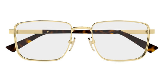 Gucci GG1964O Rectangle Eyeglasses in Clear/Gold, angle view